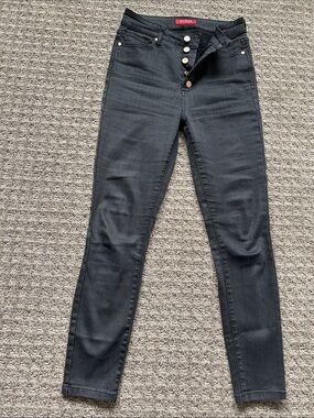 GUESS Black Button-Fly Skinny Jeans